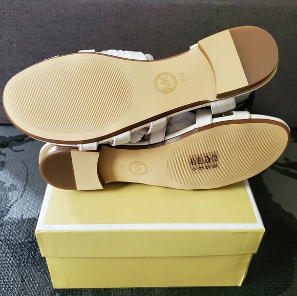 Michael Kors Codie Black & White Leather Sandal - Picture 8 of 12